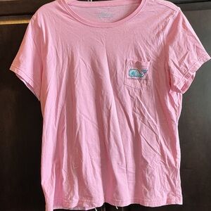 Vineyard Vines Light Pink Tee with Logo Pocket
